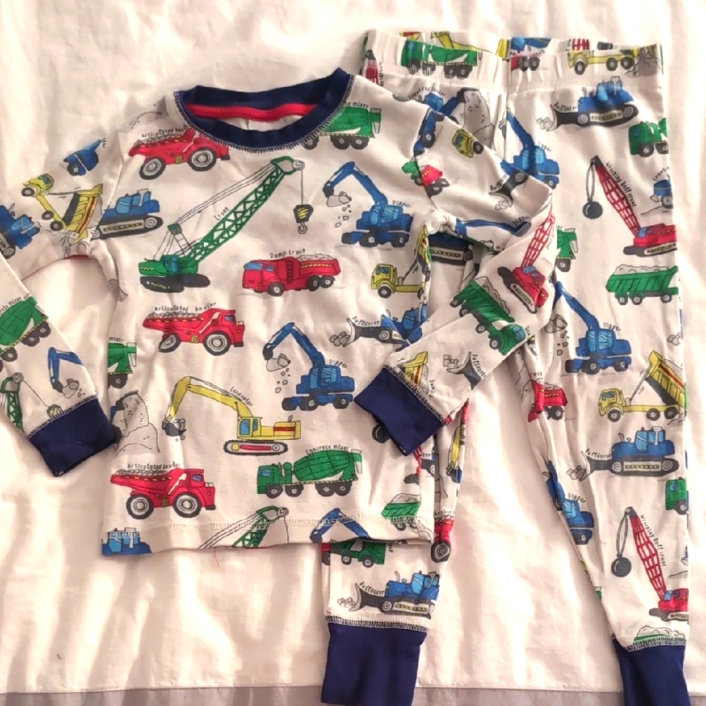 Mini Boden Construction Vehicle Pajamas. Size 4Y